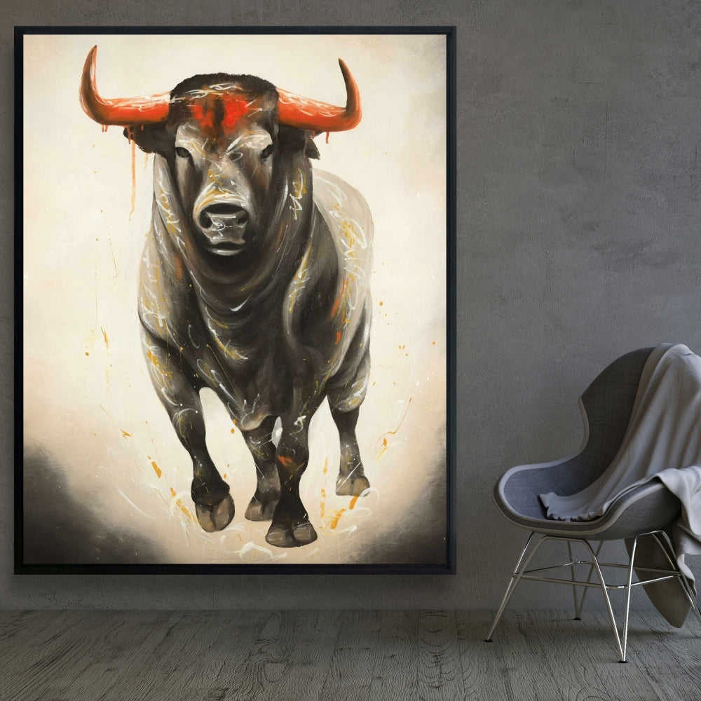 Fierce Bull - Fine Art Gallery Wrapped Canvas 24x36