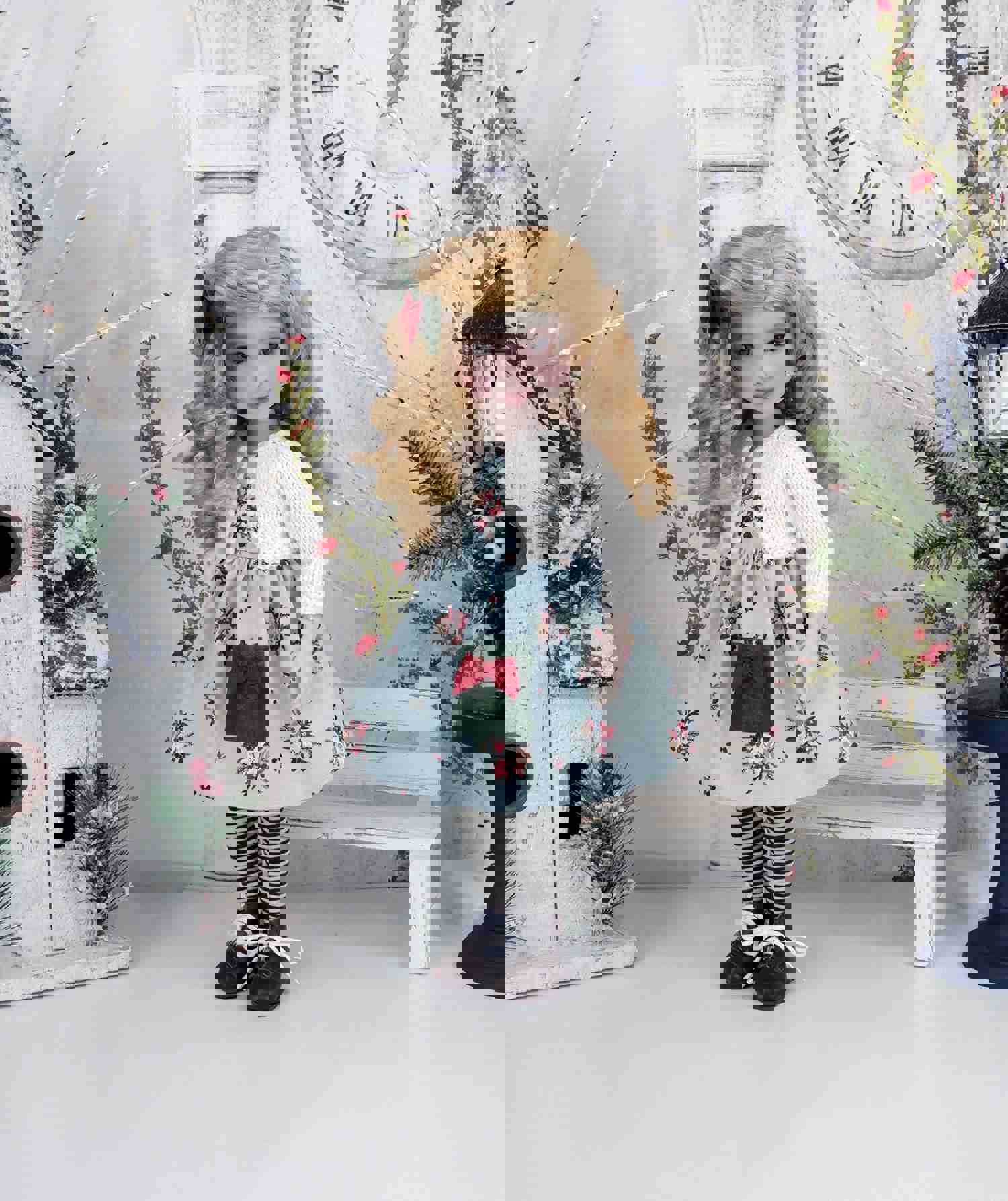 Winterland Bouquet - Dress with Sweater & Boots for Ruby Red Fashion Friends Doll