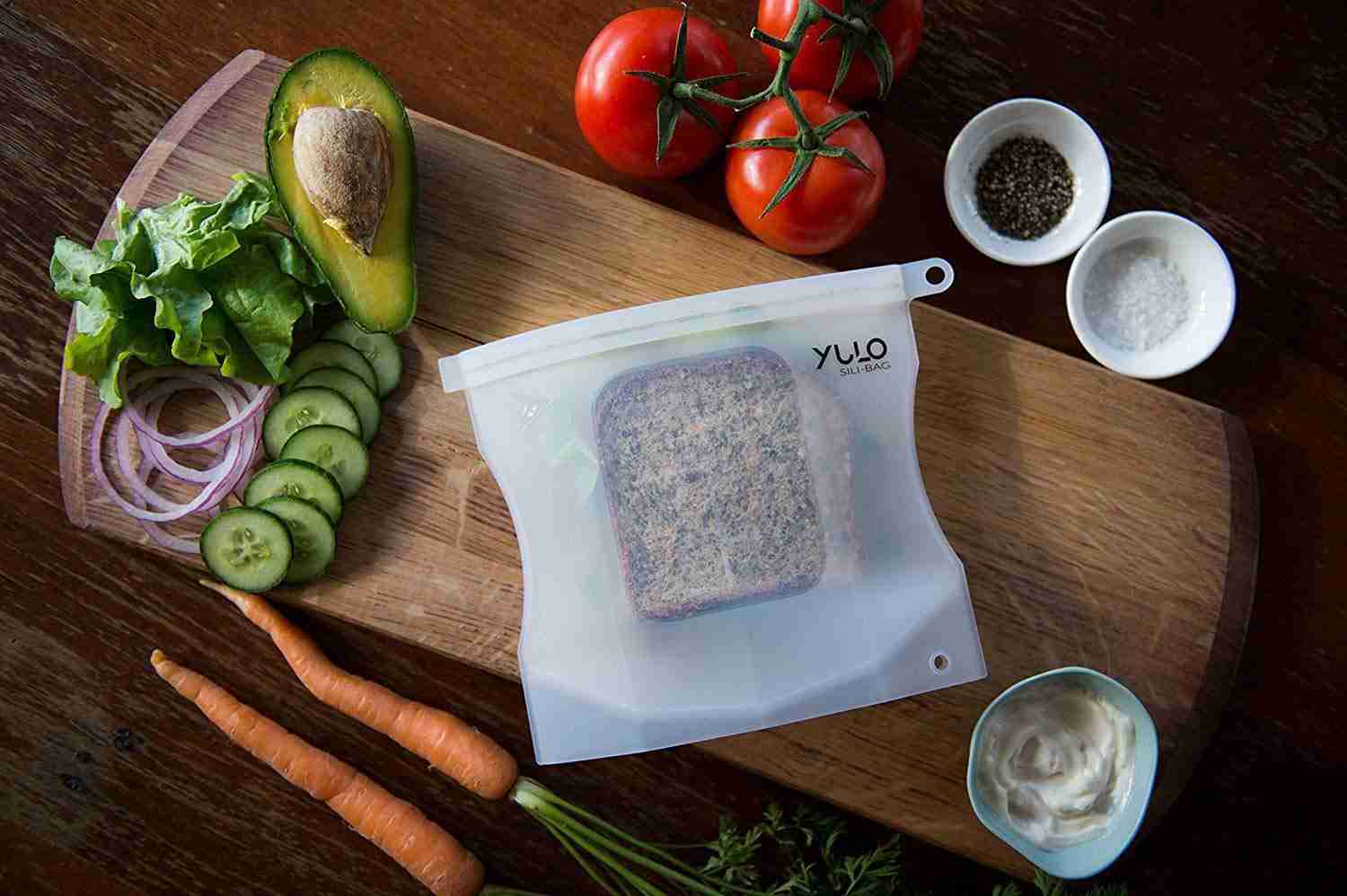 Yulo Sili-Bags Reusable Silicone Food Storage Bags (5 Pack) - Eco-Friendly & Airtight