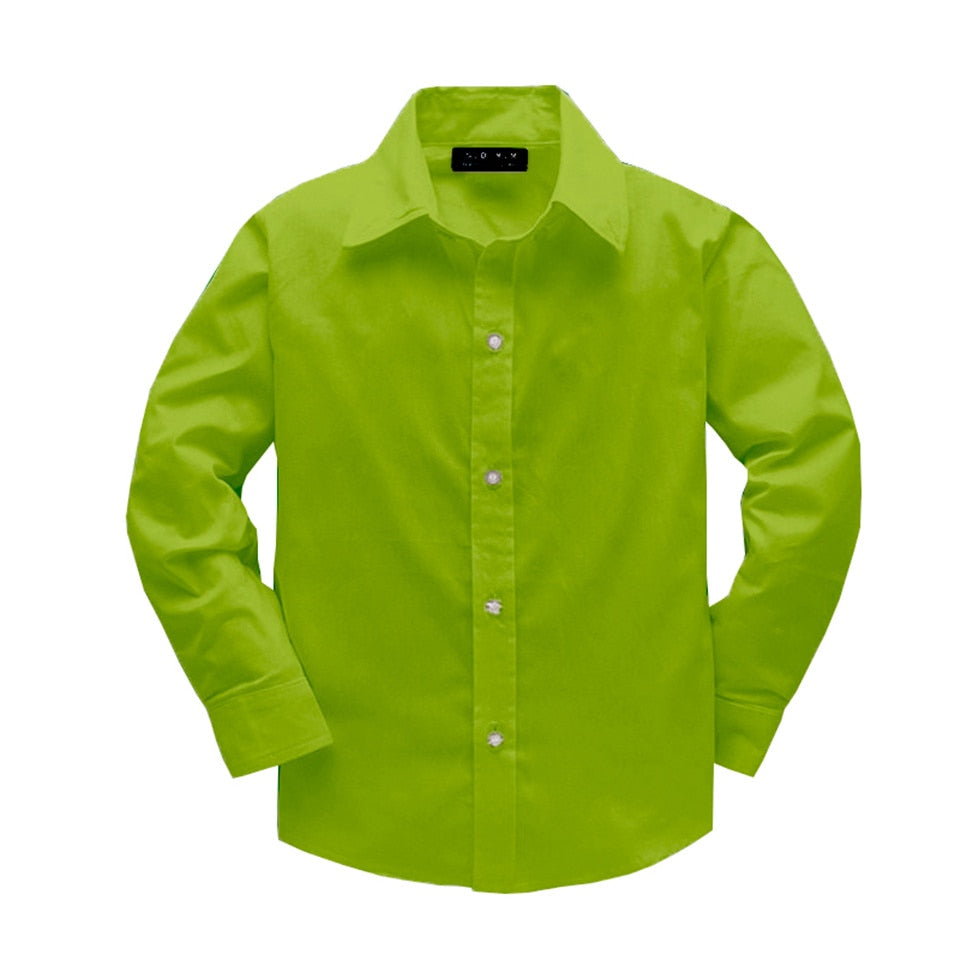 Spring & Autumn Pure Cotton Shirt for Boys - Casual Long Sleeve Baby Shirt