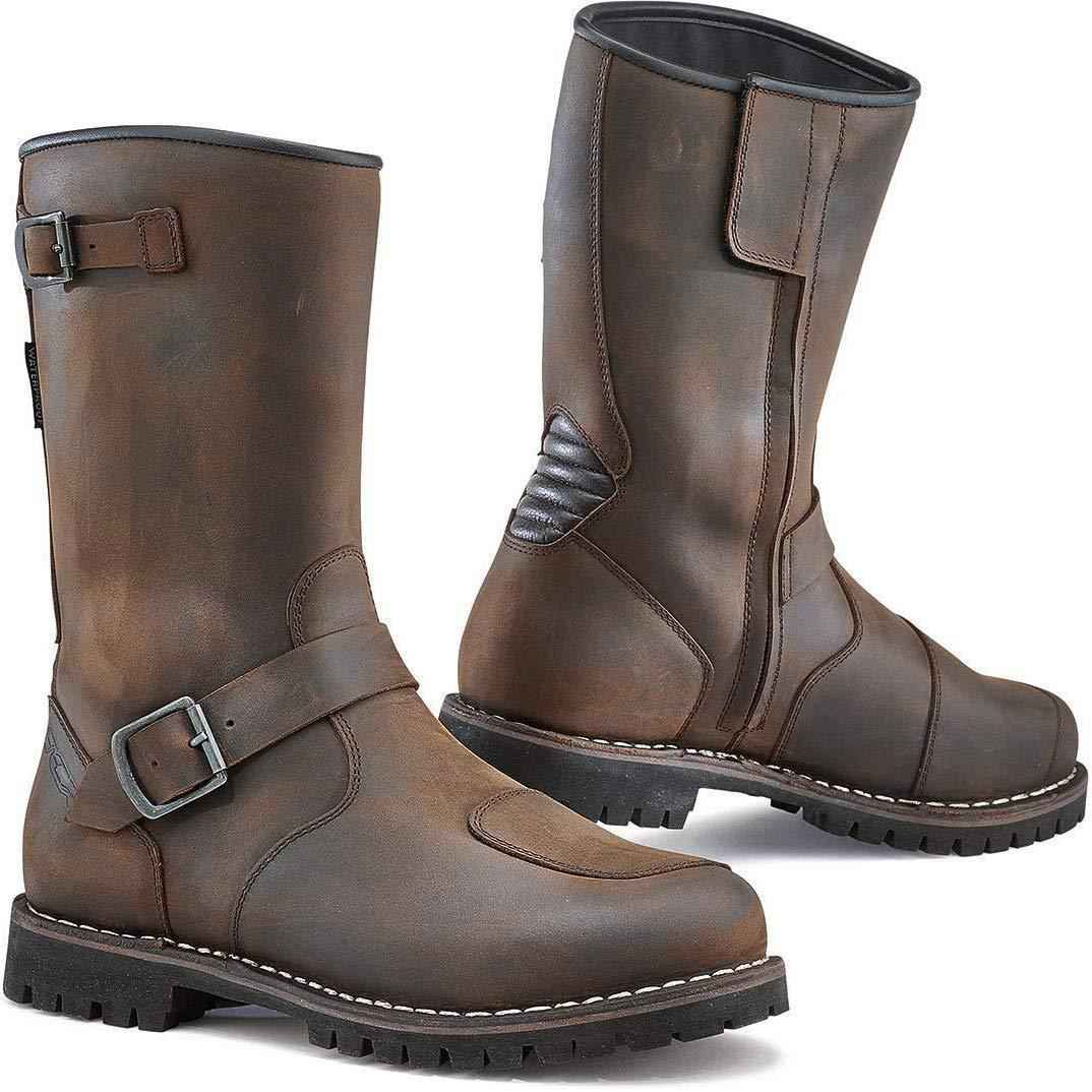 TCX 7096 Fuel Waterproof Vintage Brown Motorcycle Boots for Men - Size EU 46 / US 12