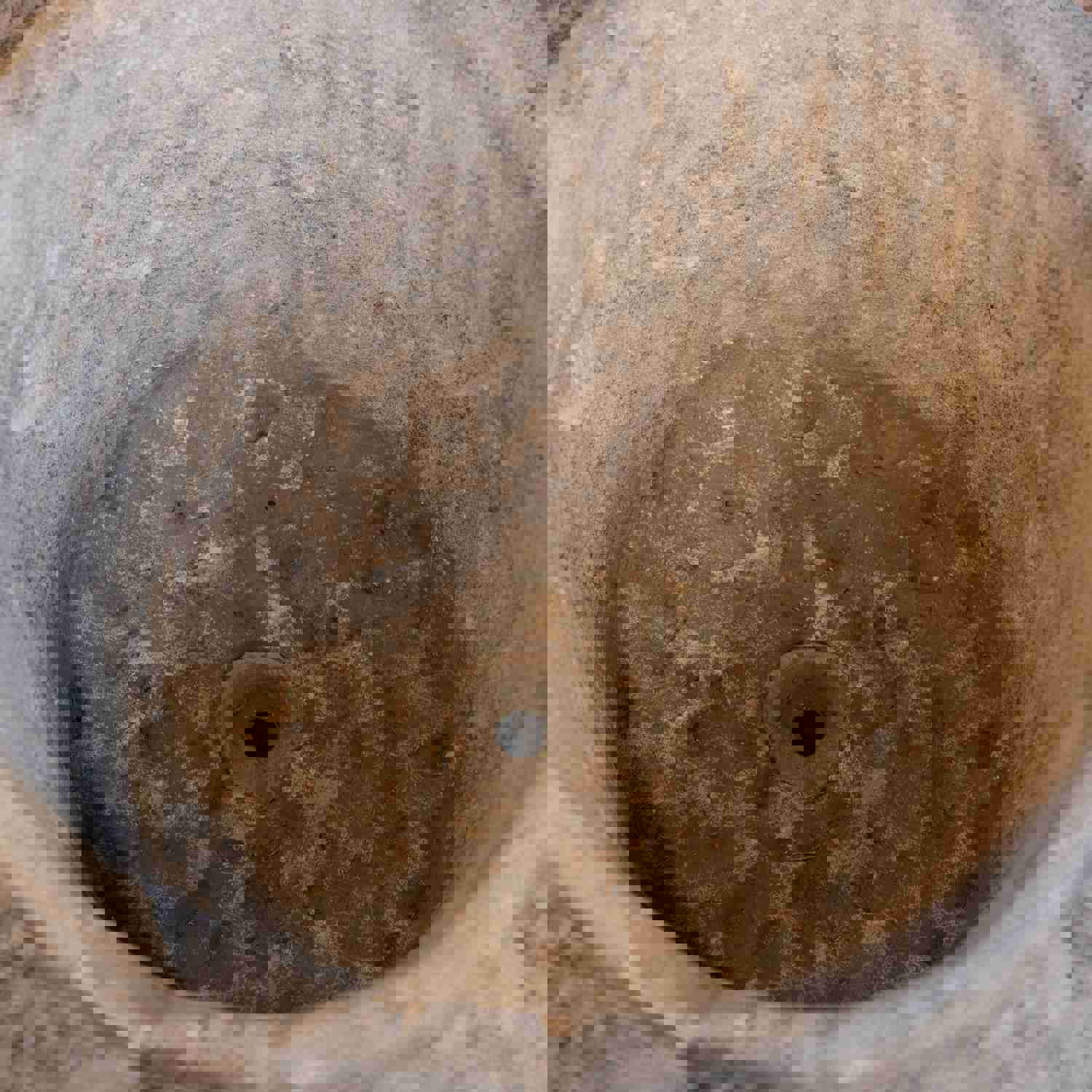 Pair of 18th Century Carved Limestone Garden Urns with Draped Swags and Fluted Bowls