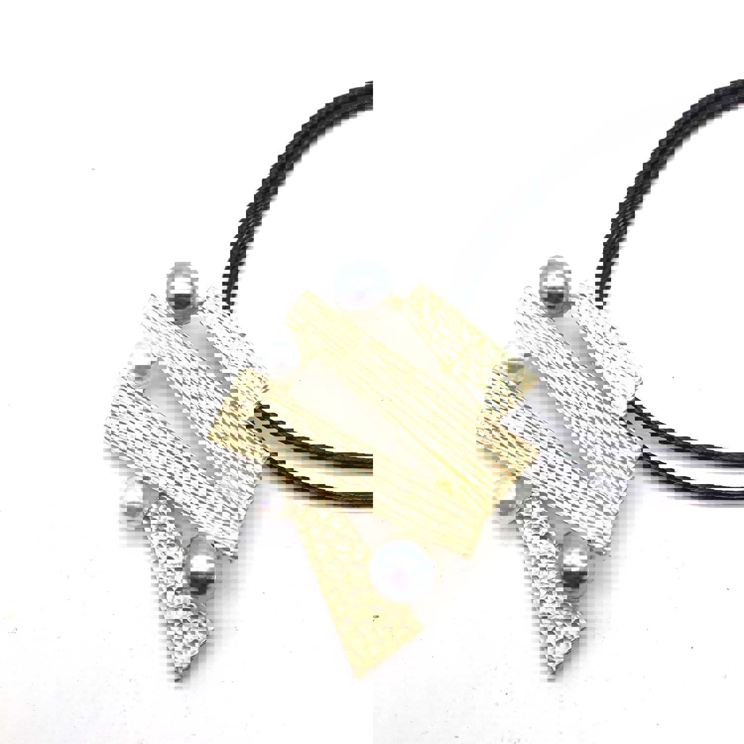 TOTABC Women's Black Leather Choker Necklace with Grey Pearl Pendant