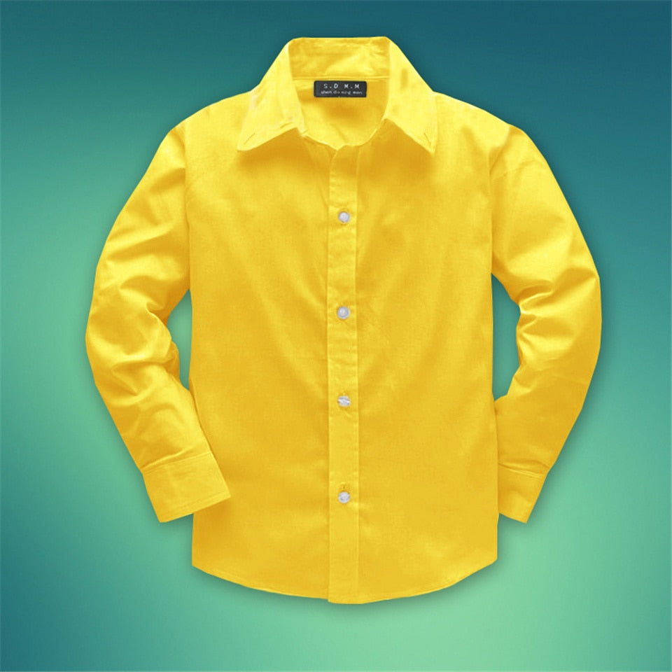 Spring & Autumn Pure Cotton Shirt for Boys - Casual Long Sleeve Baby Shirt