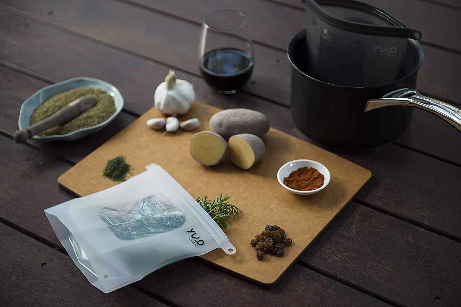 Yulo Sili-Bags Reusable Silicone Food Storage Bags (5 Pack) - Eco-Friendly & Airtight