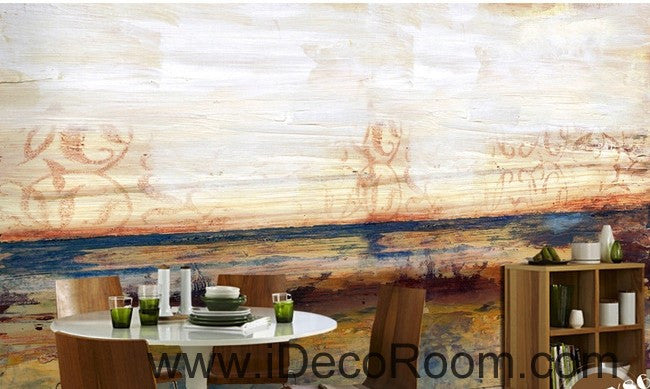 Abstract Beach Ocean Wallpaper Wall Decals Mural for Home Decor