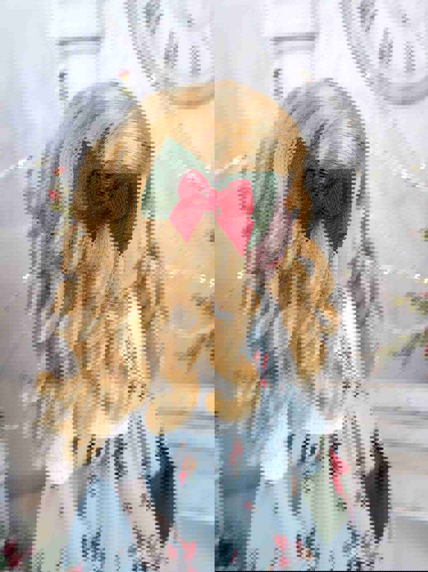 Winterland Bouquet - Dress with Sweater & Boots for Ruby Red Fashion Friends Doll