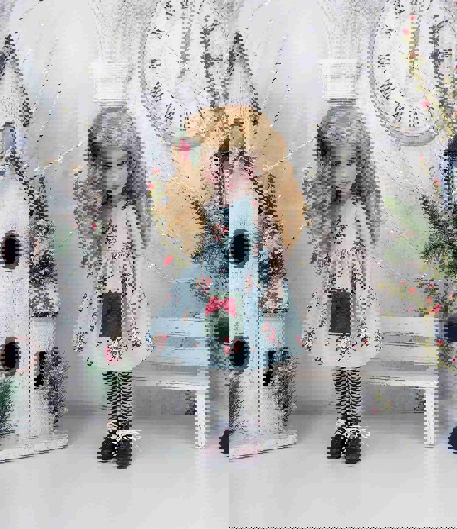 Winterland Bouquet - Dress with Sweater & Boots for Ruby Red Fashion Friends Doll