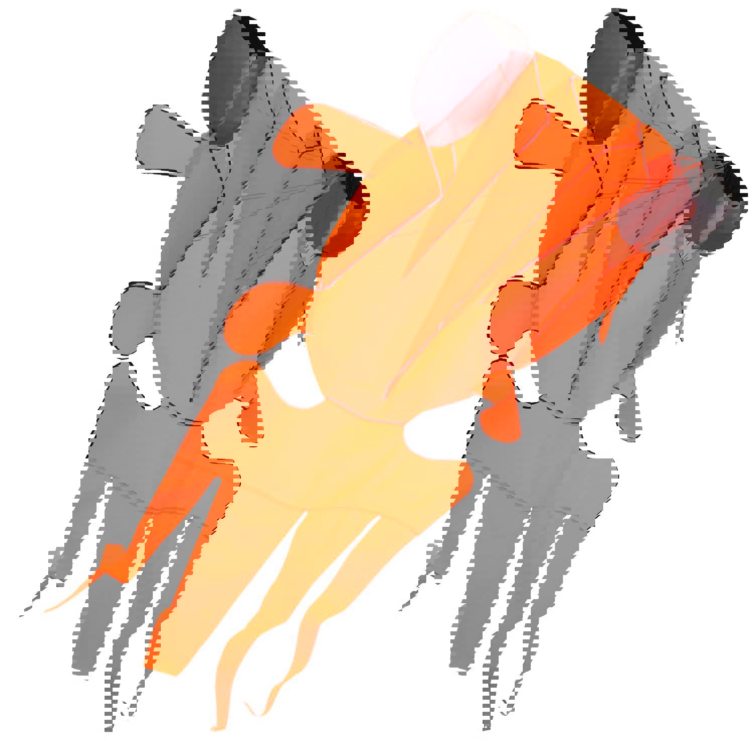 3D Orange Goldfish Kite - Frameless Soft Giant Parafoil for Outdoor Fun