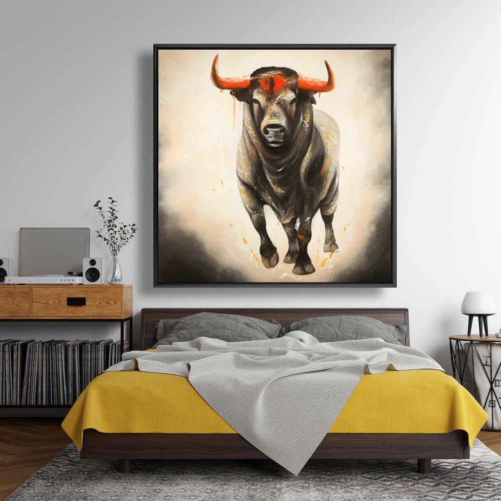 Fierce Bull - Fine Art Gallery Wrapped Canvas 24x36