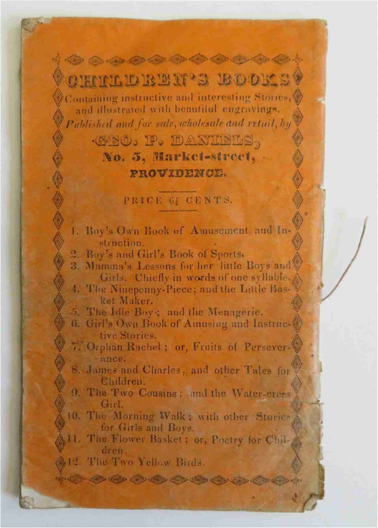 Flower Basket 1838 Woodblock Illustrations Children's Rare Poetry Chap Book