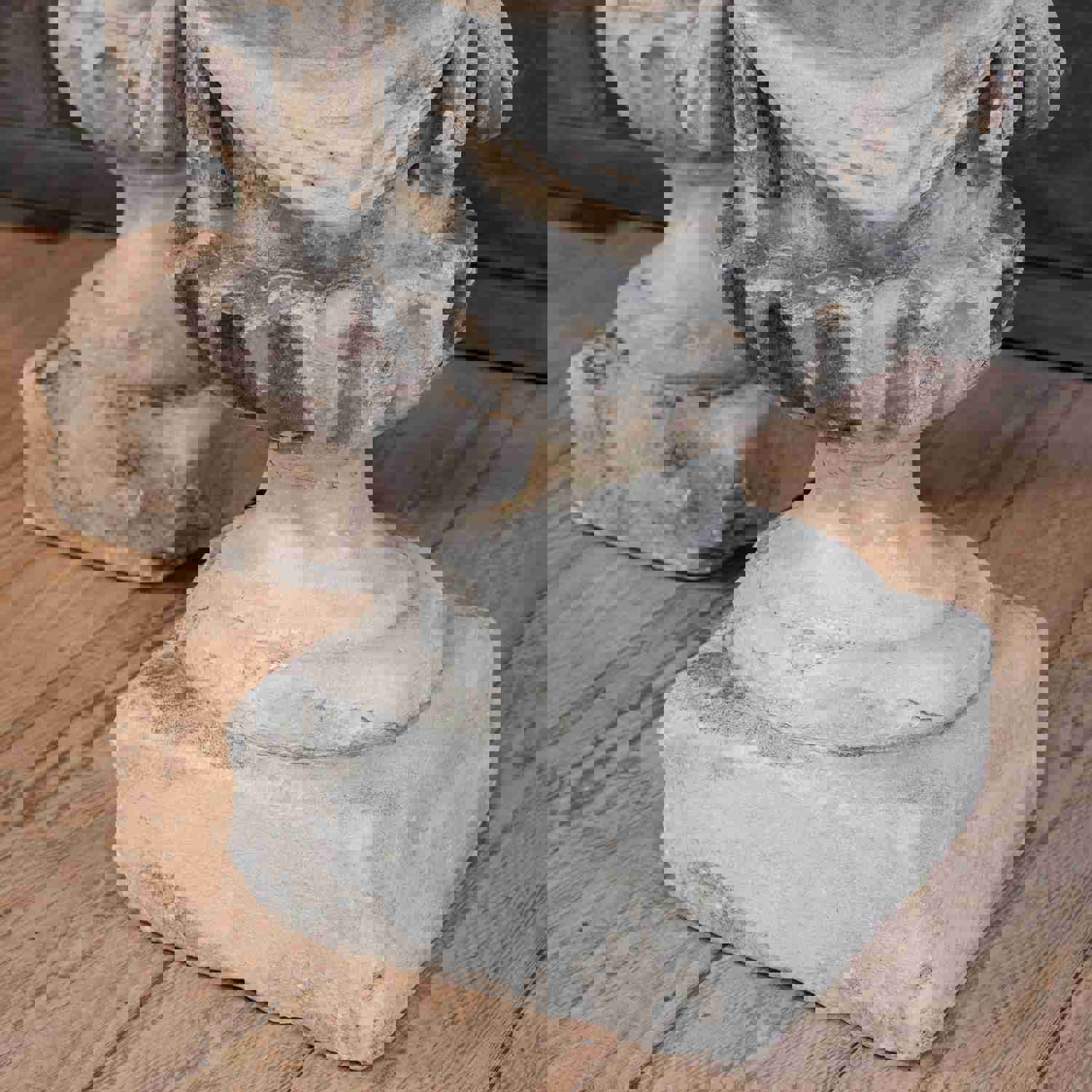 Pair of 18th Century Carved Limestone Garden Urns with Draped Swags and Fluted Bowls