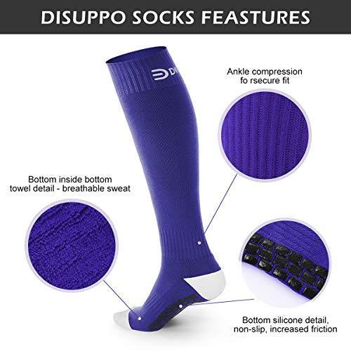 Non-slip Soccer Socks for Men and Women - Long Sports Team Socks with Cushioning