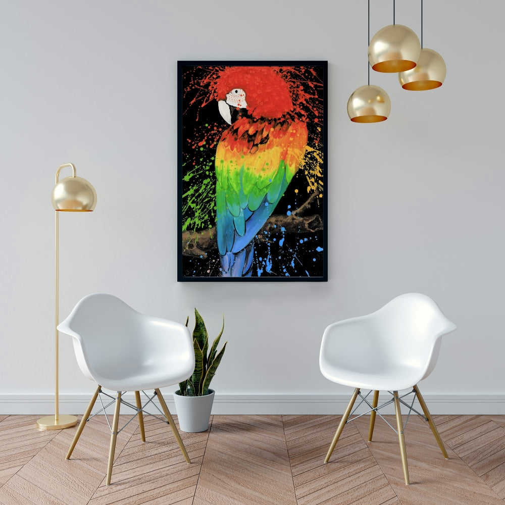 Rainbow Parrot Fine Art Gallery Wrapped Canvas 16x48
