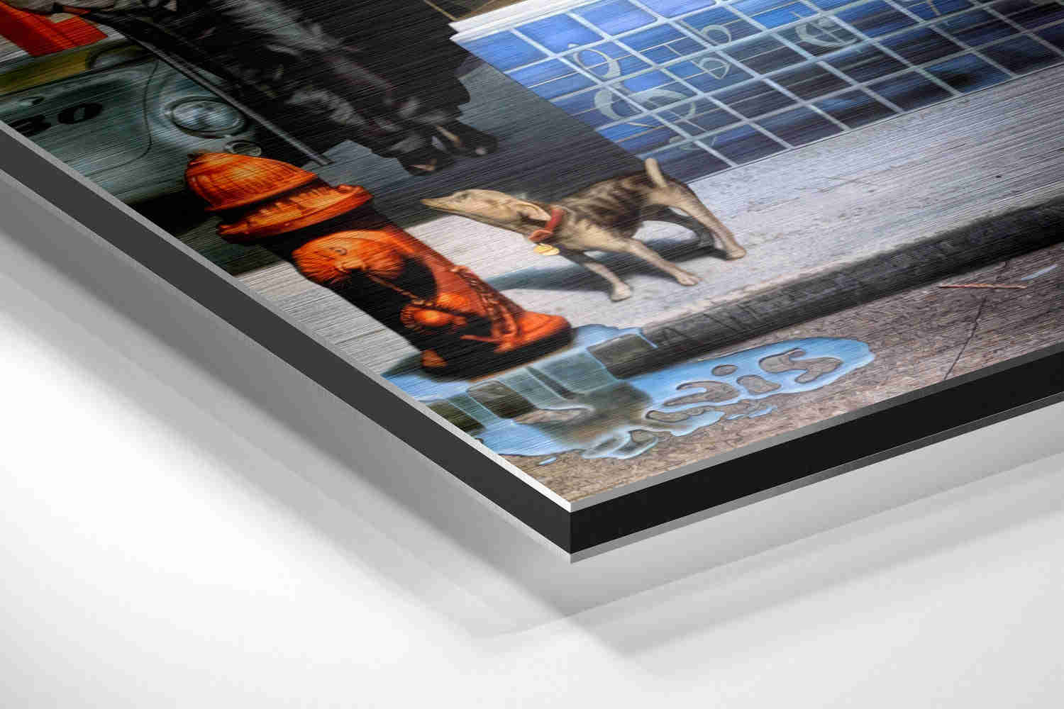 Retro Street Brushed Aluminium Dibond Wall Art