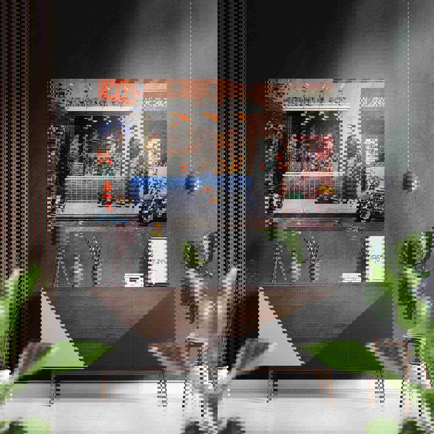 Retro Street Brushed Aluminium Dibond Wall Art