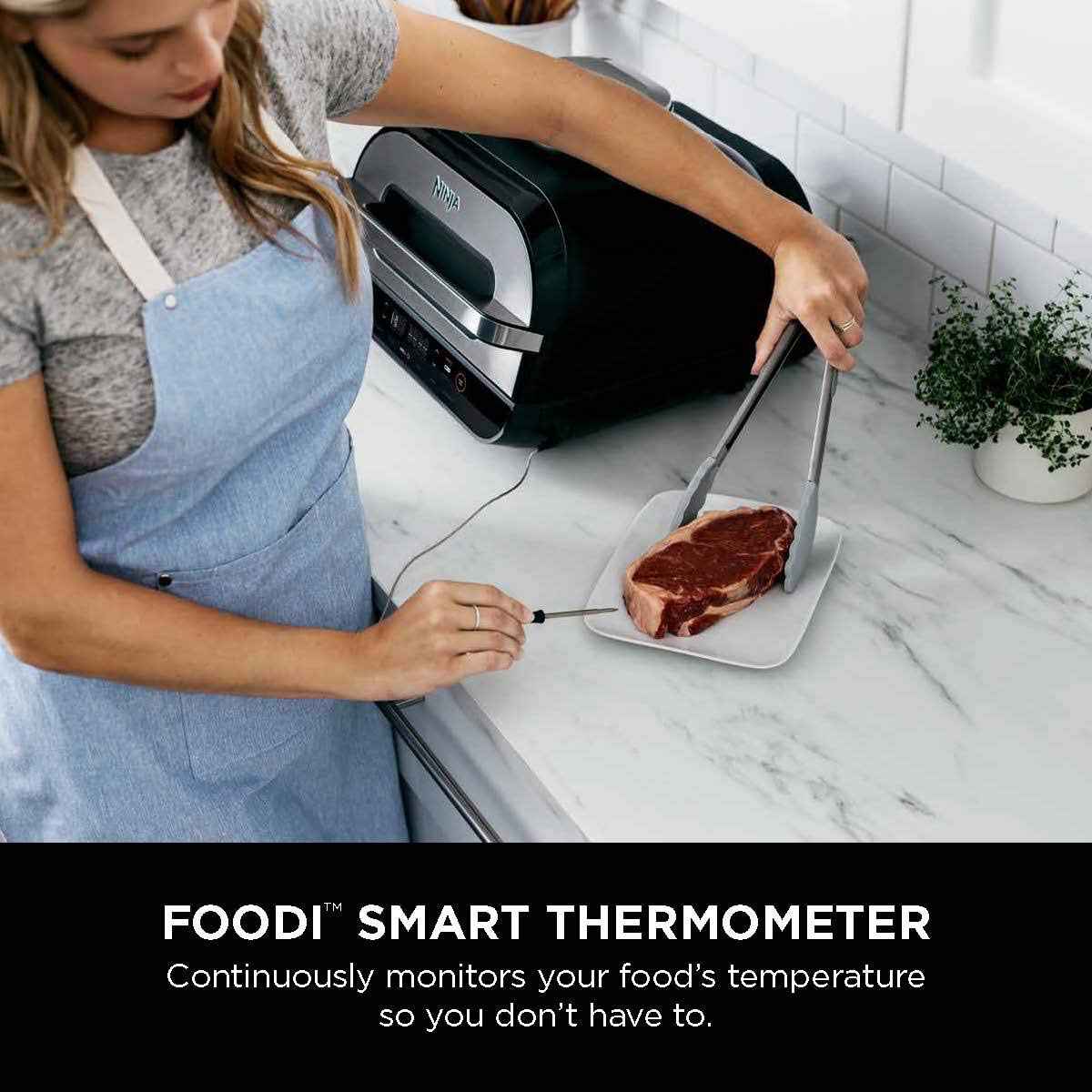 Ninja FG551 Foodi Smart XL 6-in-1 Indoor Grill with Air Fryer, Roast, Bake, Dehydrate, and Broil Functions