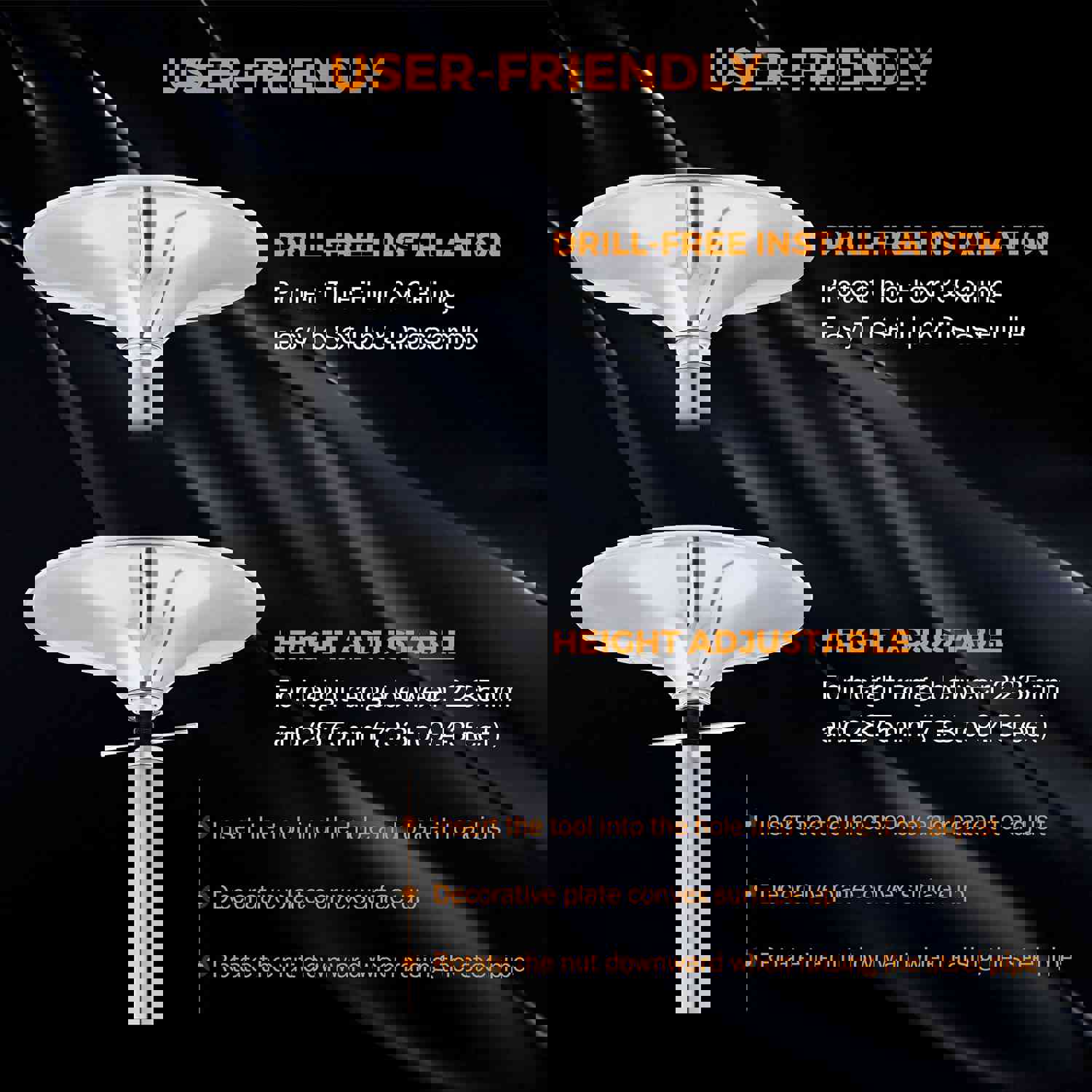 Professional Spinning & Static Stripper Pole for Home Gym, Club, and Party - Adjustable Height 2.235-2.745m