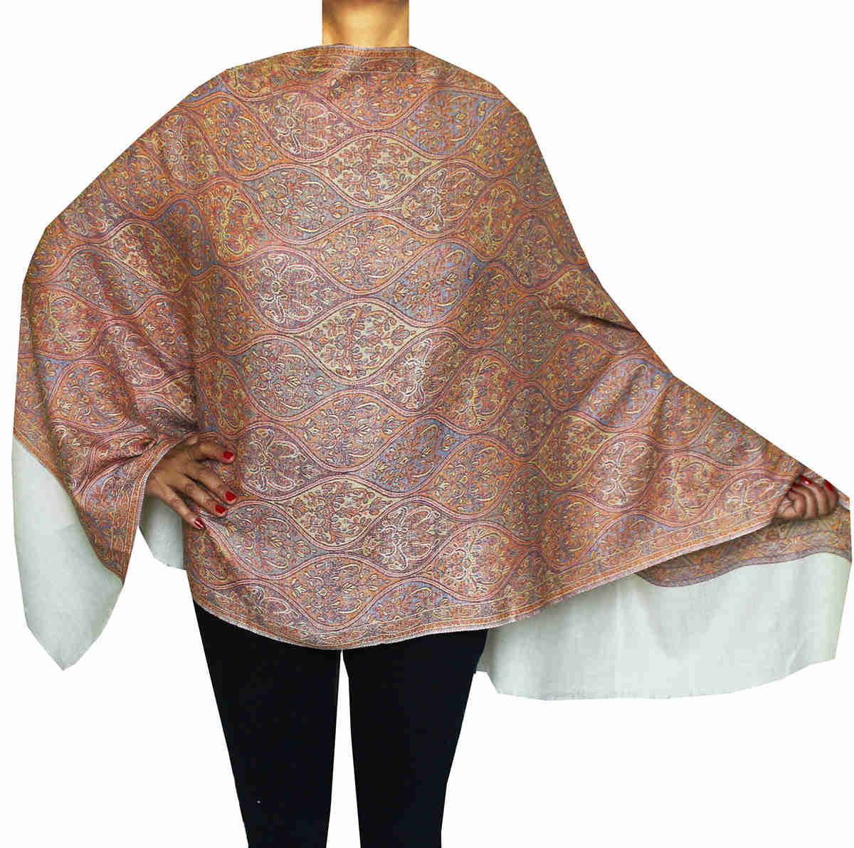 Women's Scarf Shawl Jamavar Wool Indian Clothing (80 x 28 inches)