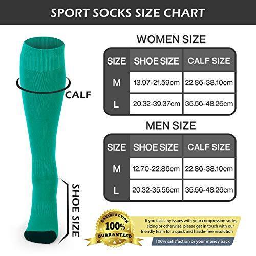 Non-slip Soccer Socks for Men and Women - Long Sports Team Socks with Cushioning