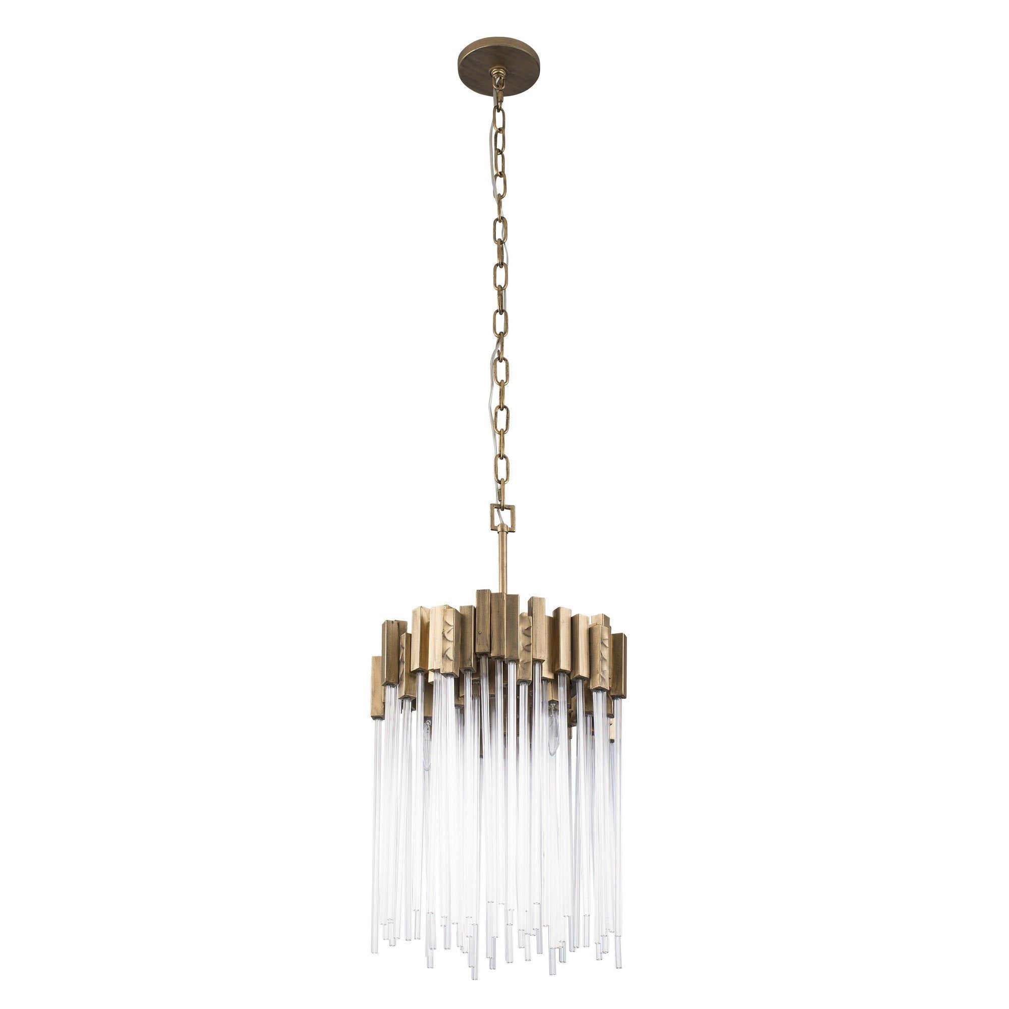 Matrix 3-Lt Pendant - Havana Gold