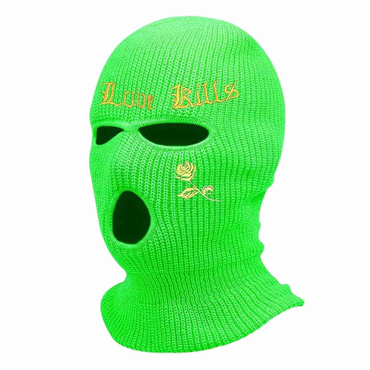 1pc Rose And Letter Embroidery Balaclava Knitted Full Face Cover - Windproof Neck Warmer For Cycling, Skiing, And Outdoor Activities - Unisex