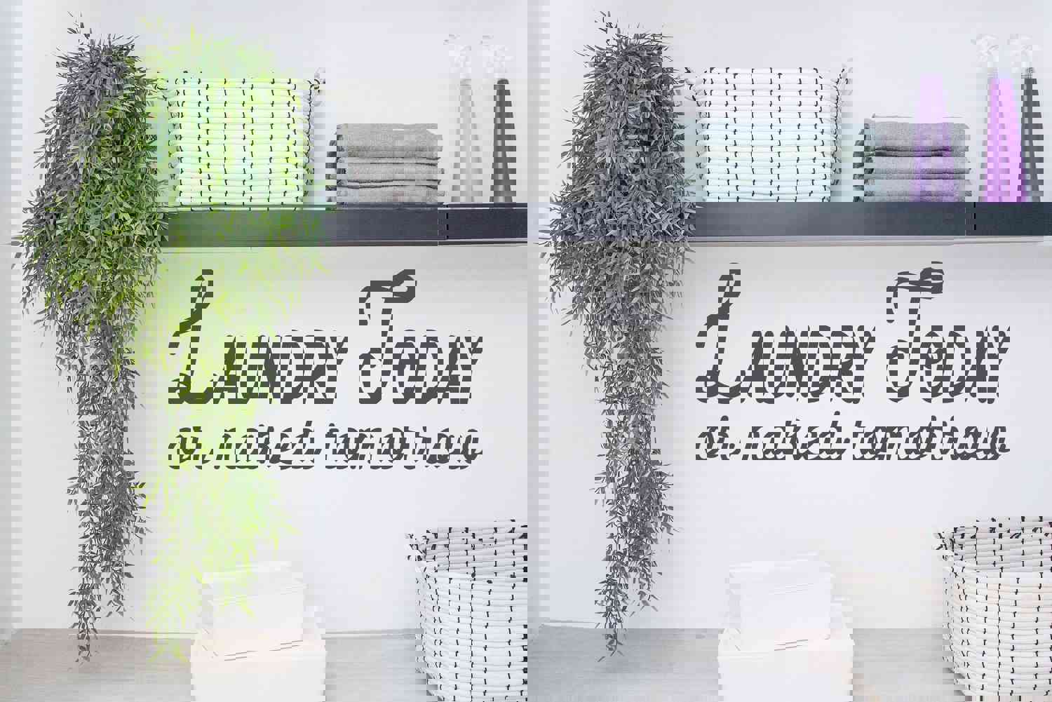 Today Or Naked Tomorrow Bold | Laundry Room Wall Decal