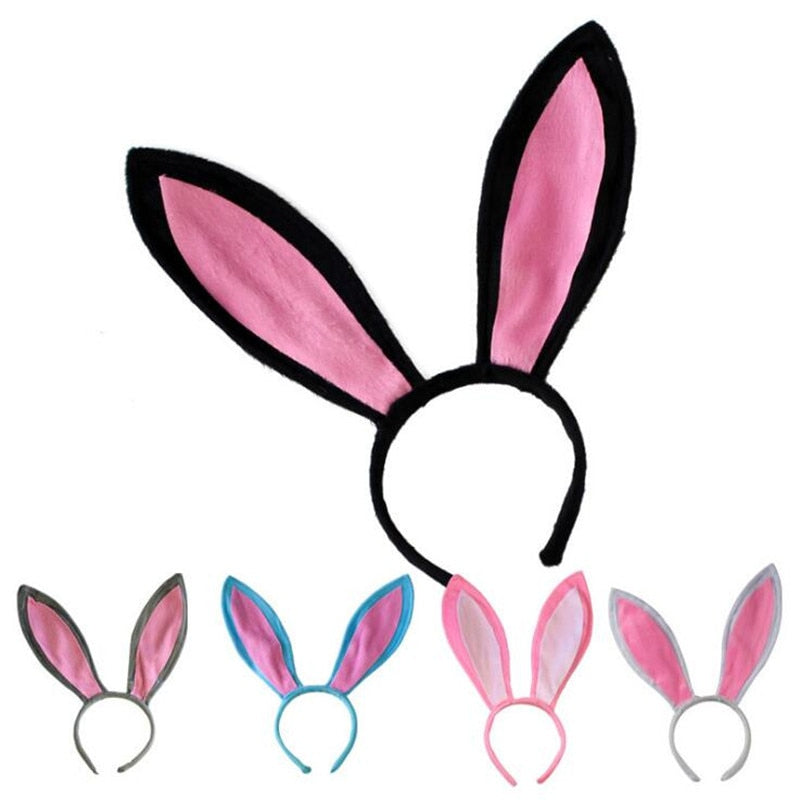Fluffy Bunny Rabbit Ears Headband for Women and Girls - Plush Costume Hair Accessory