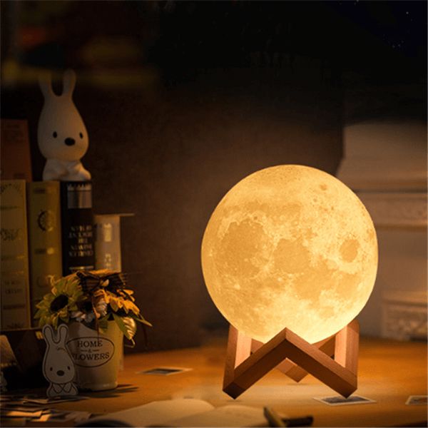 Smart Home Gift Creative LED Night Light with 3D Printed Moon Design
