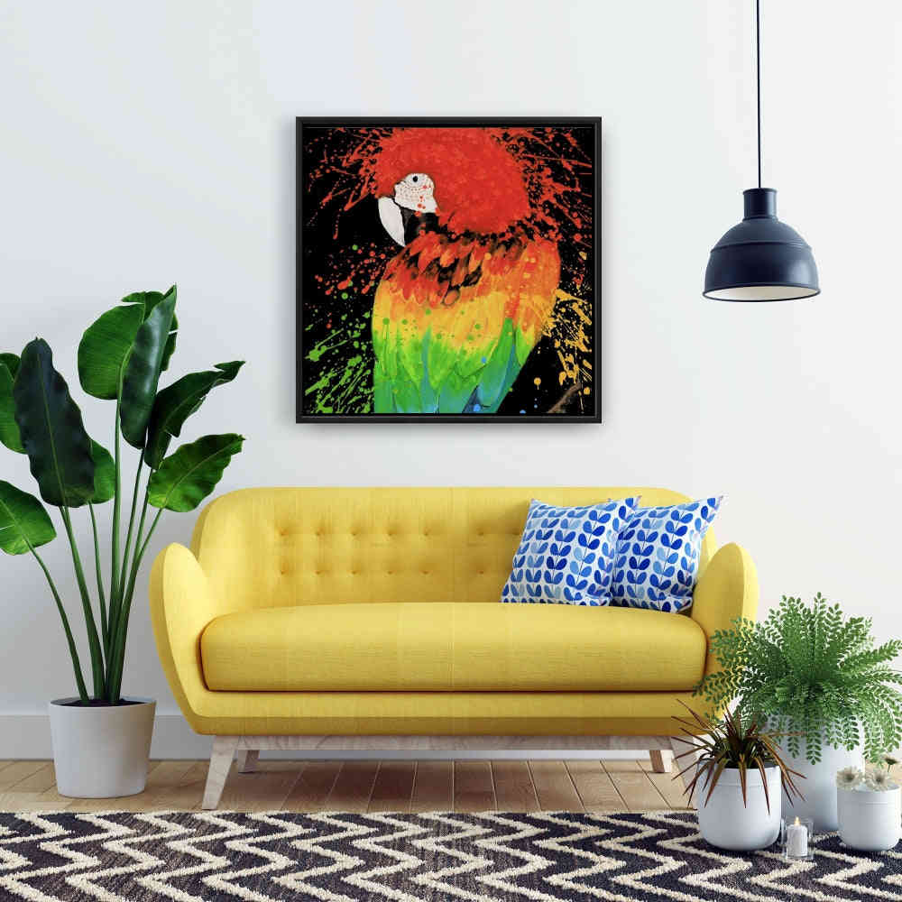 Rainbow Parrot Fine Art Gallery Wrapped Canvas 16x48