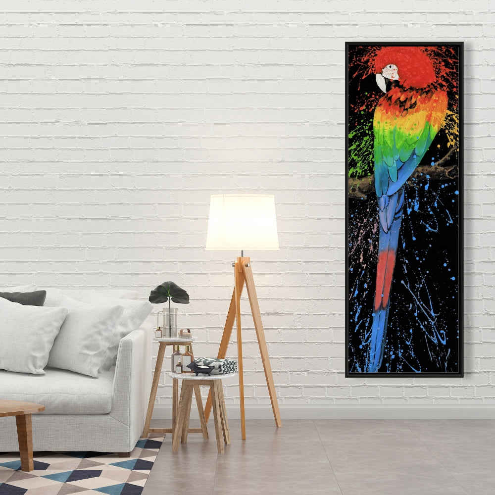 Rainbow Parrot Fine Art Gallery Wrapped Canvas 16x48