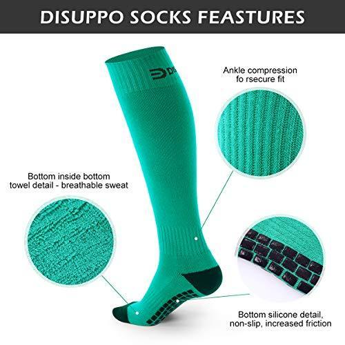 Non-slip Soccer Socks for Men and Women - Long Sports Team Socks with Cushioning