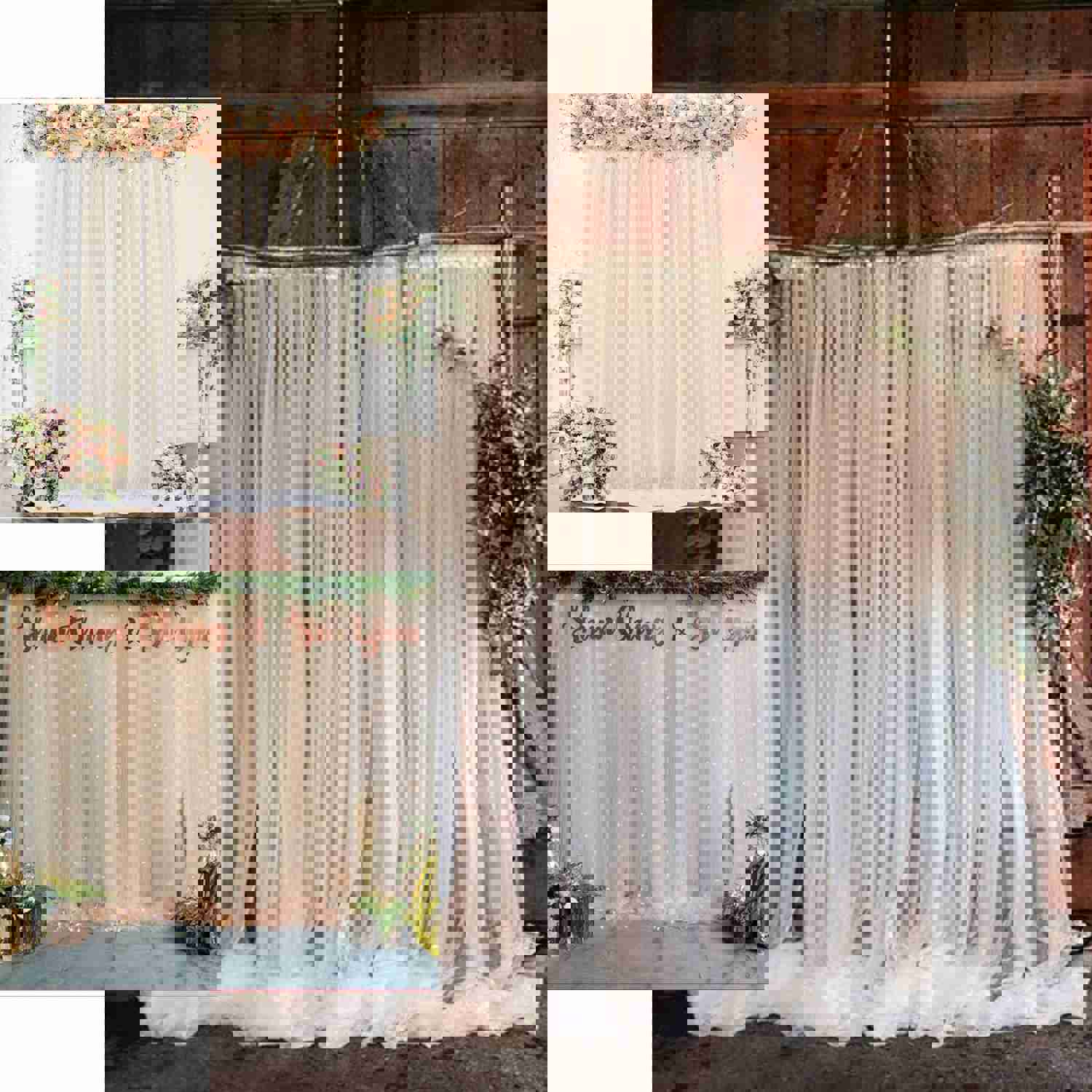 Reversible Sheer Tulle Satin Backdrop Curtain Panel with Rod Pocket - 5ft x 10ft