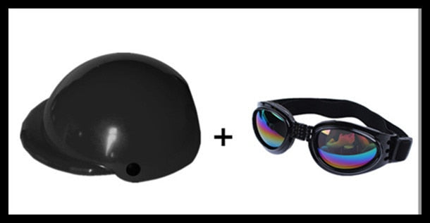 Pet Motorcycle Helmet Hat Cap for Dogs and Cats - ABS Plastic Costume Accessory with Sunglasses