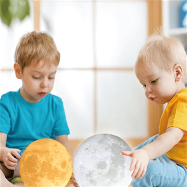 Smart Home Gift Creative LED Night Light with 3D Printed Moon Design