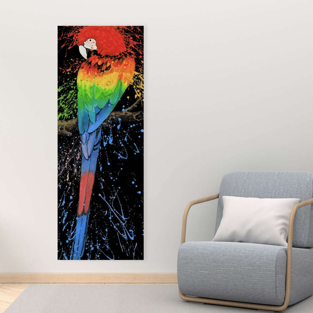 Rainbow Parrot Fine Art Gallery Wrapped Canvas 16x48