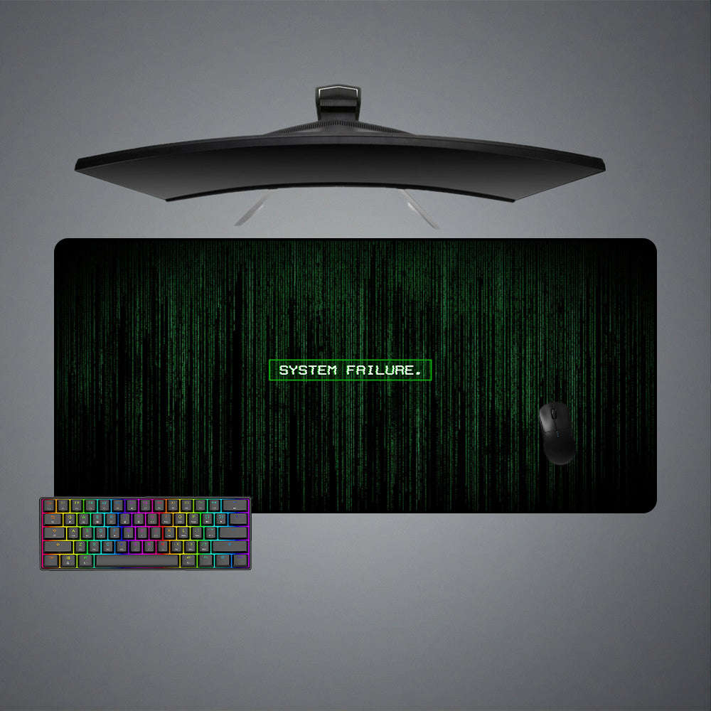 Matrix System Failure Design Gaming Mouse Pad - M-XXL Size for Enhanced Gaming Experience
