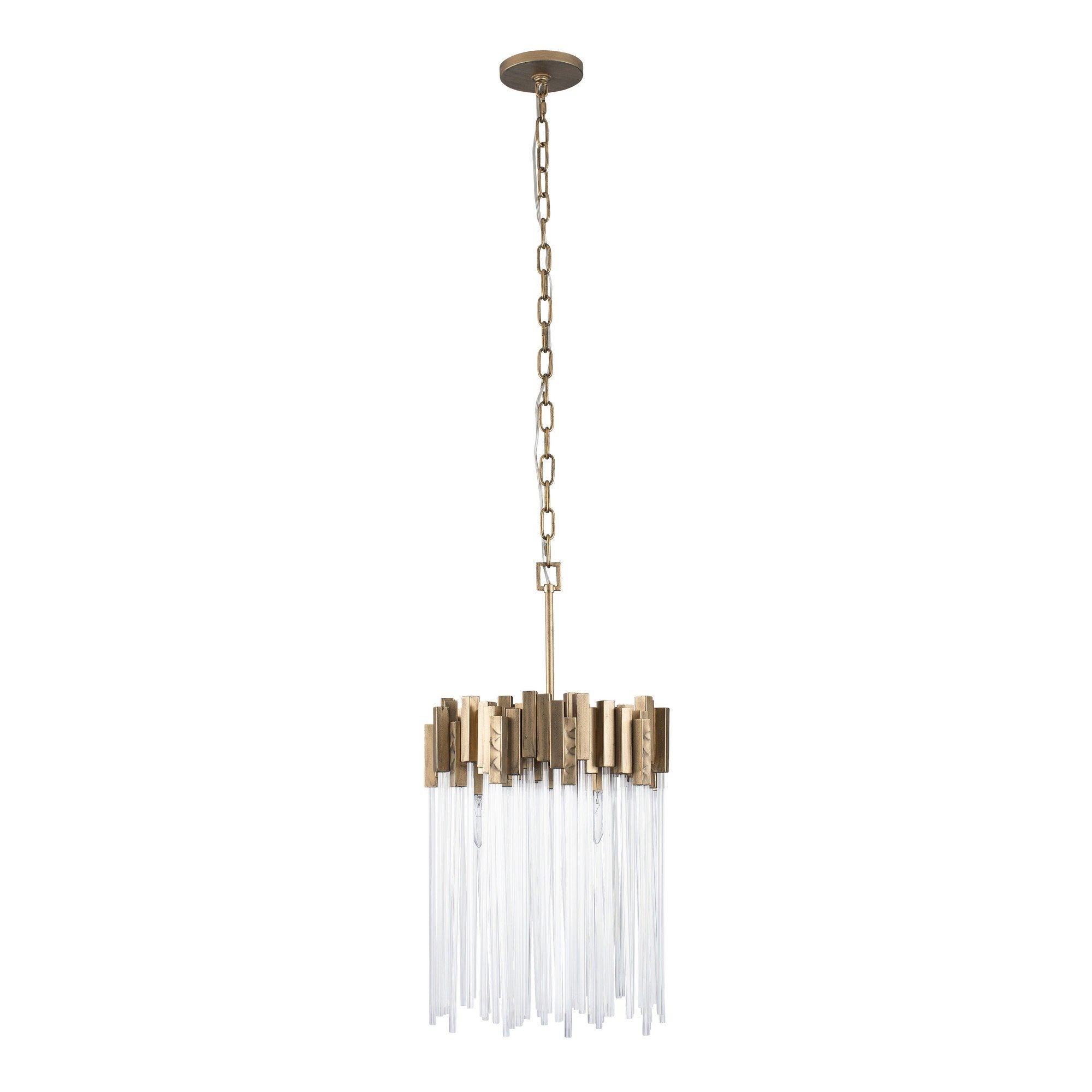 Matrix 3-Lt Pendant - Havana Gold