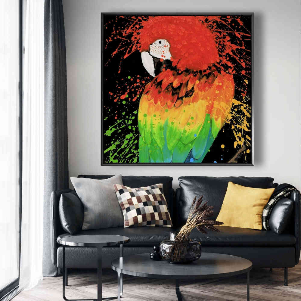 Rainbow Parrot Fine Art Gallery Wrapped Canvas 16x48