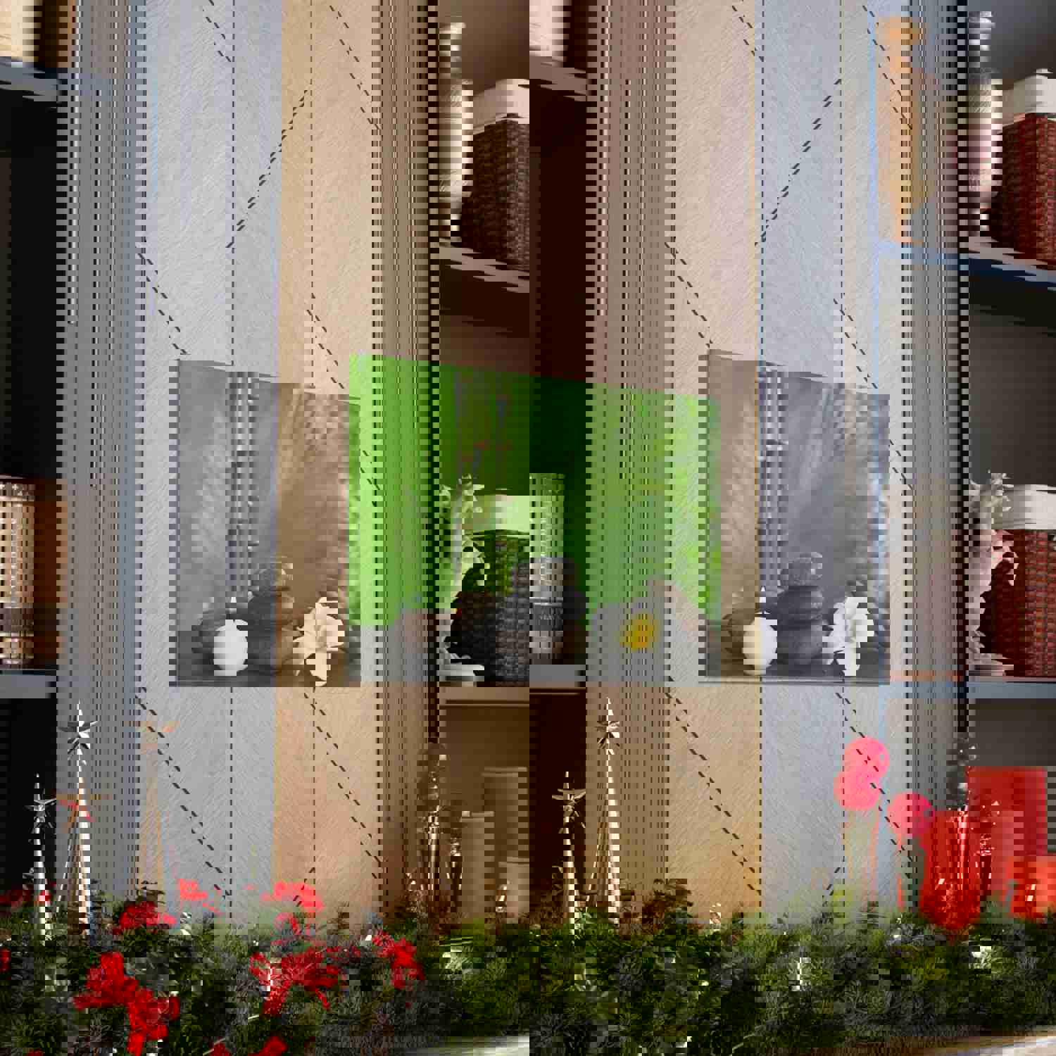 Stones on Table Forest Floral Nature Photography Canvas Wall Art - Ready-to-Hang Home Decor