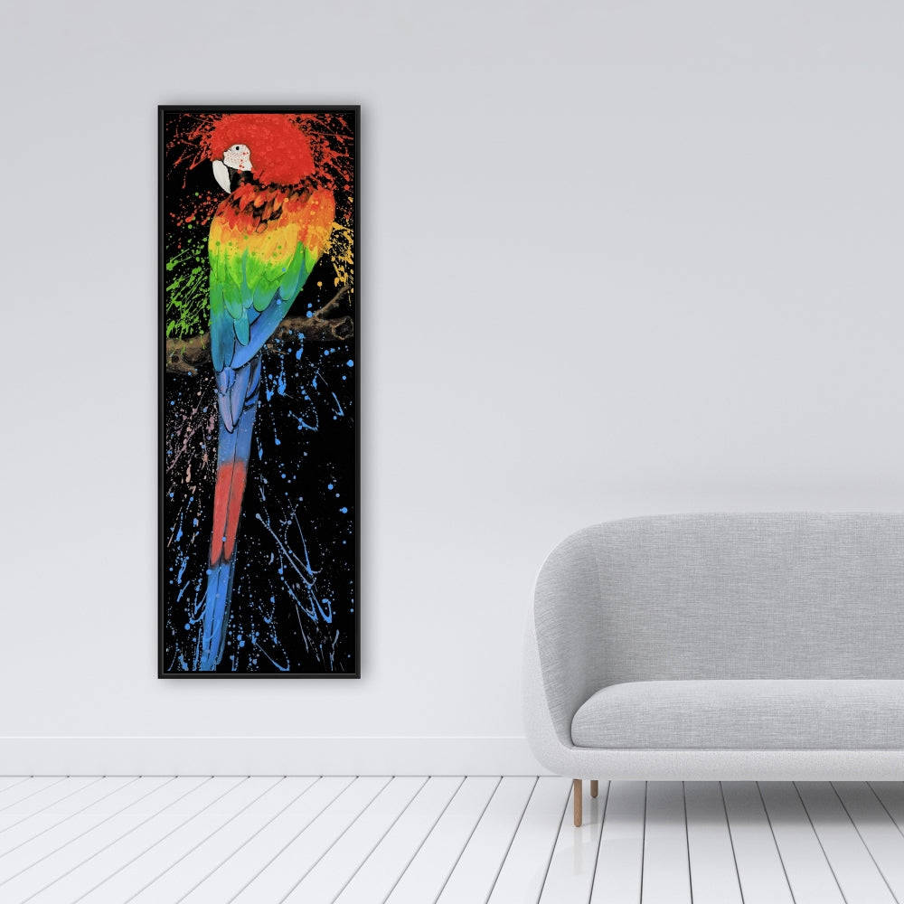 Rainbow Parrot Fine Art Gallery Wrapped Canvas 16x48