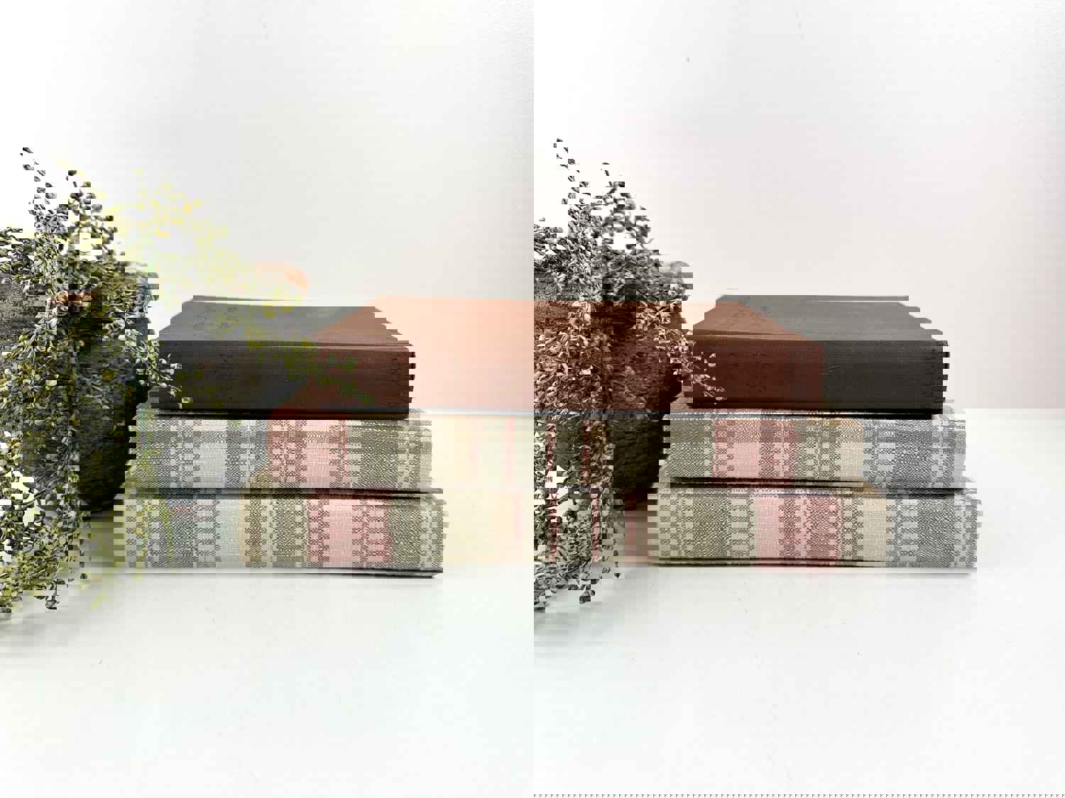 Brown and Cream Decorative Books for Shelf Decor