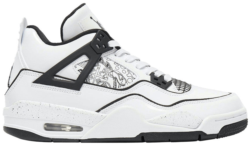Air Jordan 4 Retro GS DIY Sneakers - Customizable White Upper