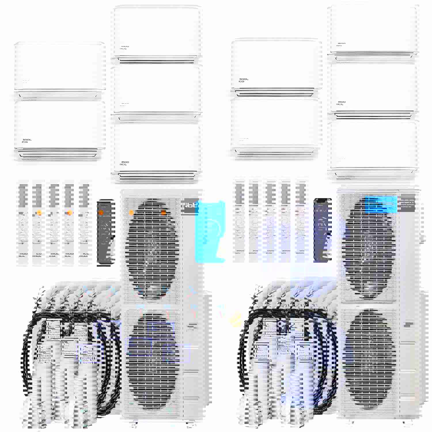 MRCOOL DIY 4th Gen 36K BTU 4-Zone Condenser with Wall Mounted Air Handlers and Linesets Bundle