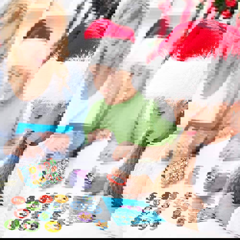 Holiday Roll Stickers Assortment - 500 Christmas Themed Stickers for Kids