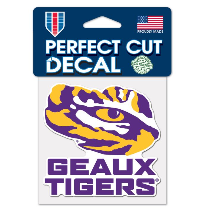 LSU Geaux Tigers Perfect Cut Color Decal 4 X 4