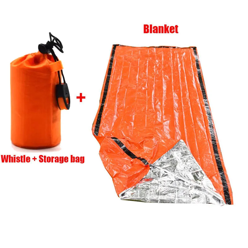 Portable Waterproof Emergency Survival Sleeping Bag - Thermal Mylar Blanket for Outdoor Camping & First Aid