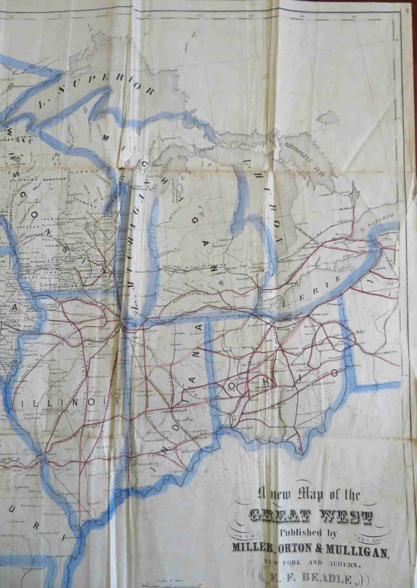 Great American Midwest Travel 1856 Ferris Book with Large Territorial U.S. Map