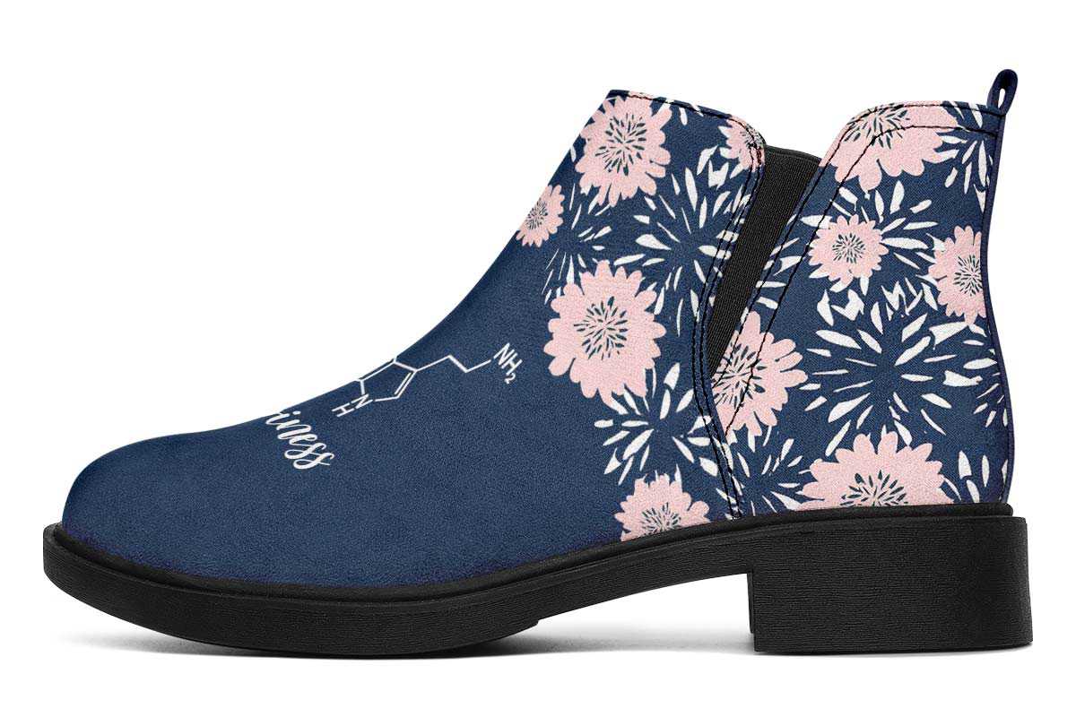 Floral Serotonin Neat Vibe Boots - Custom Printed Vegan Boots