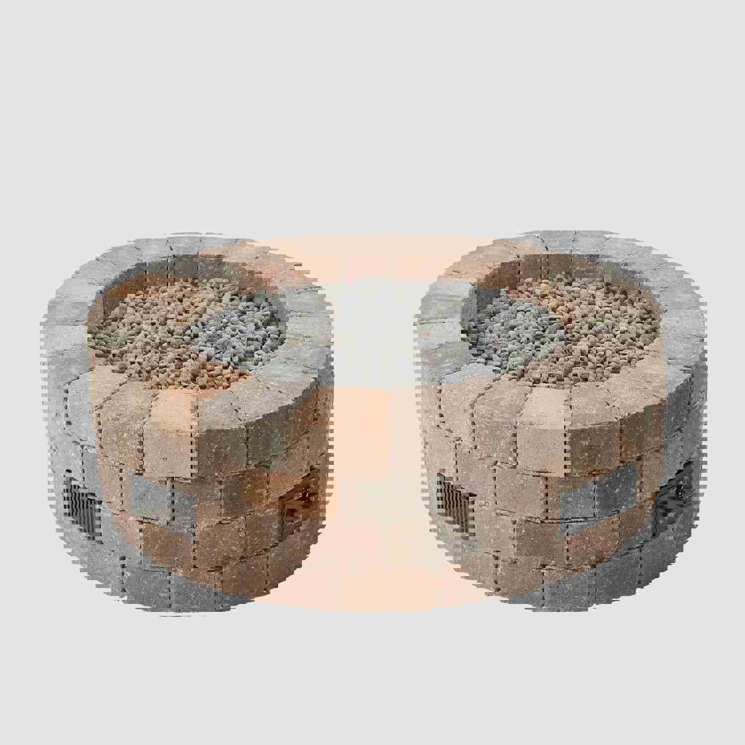 Bronson Block Round Gas Fire Pit Kit